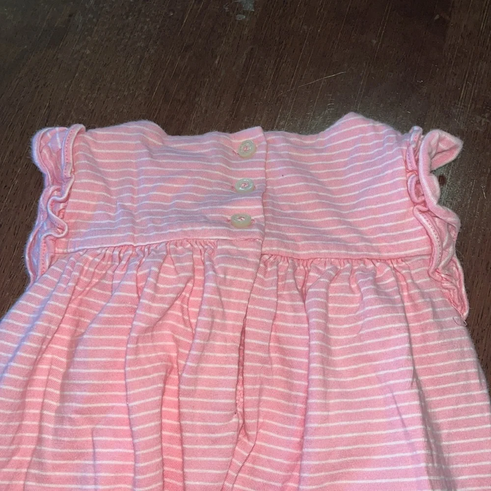 Ralph Lauren Pink Striped Ruffle Tank with Floral Bloomers